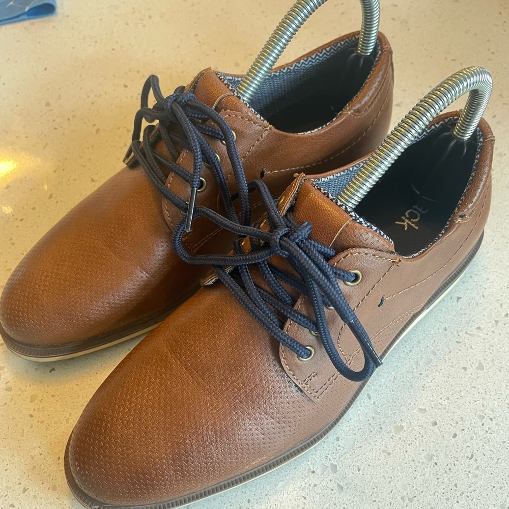 Boys Brown Leather Dress Shoes